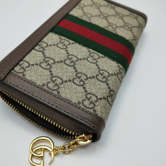 Gucci Red Green Stripe Long Wallet - Picture 5 of 7
